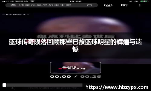 篮球传奇陨落回顾那些已故篮球明星的辉煌与遗憾